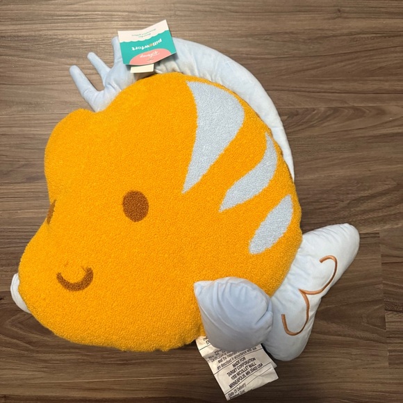 Pillowfort Disney Yellow and Light Blue Flounder Accent Decorative Pillow OS-NWT - Picture 4 of 5